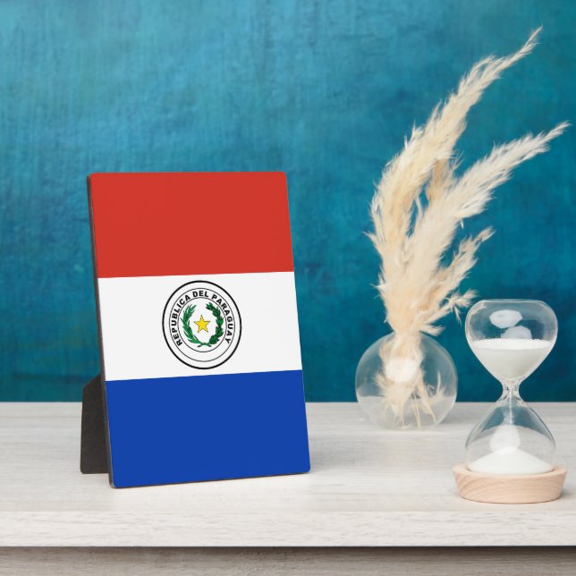 Plaque Photo Drapeau du Paraguay (Côté)