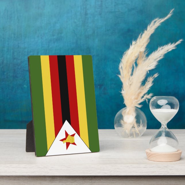 Plaque Photo drapeau du Zimbabwe (Côté)