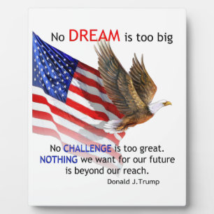 Plaque Photo Drapeau et aigle Donald J Trump Citation