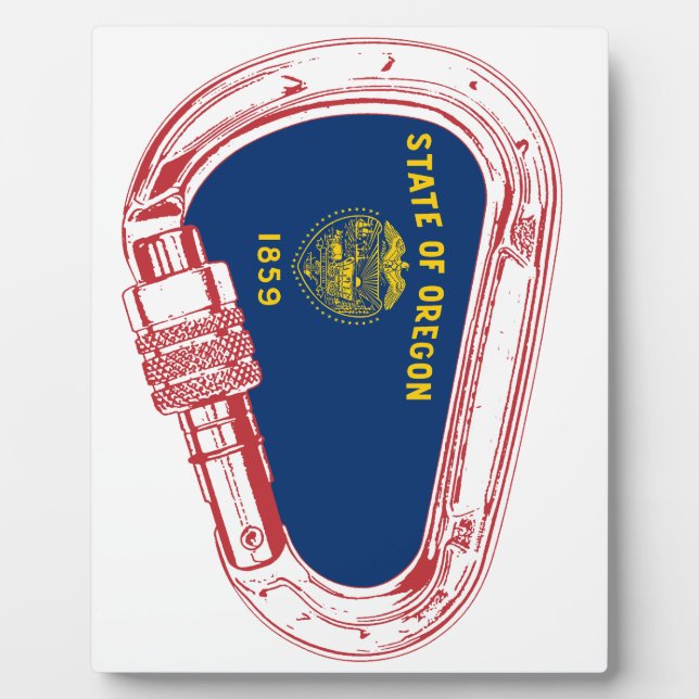 Plaque Photo Drapeau Oregon Escalade carabiner (Devant)