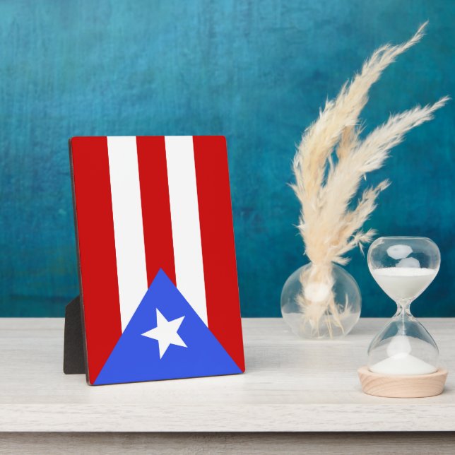 Plaque Photo Drapeau Porto Rico (Côté)