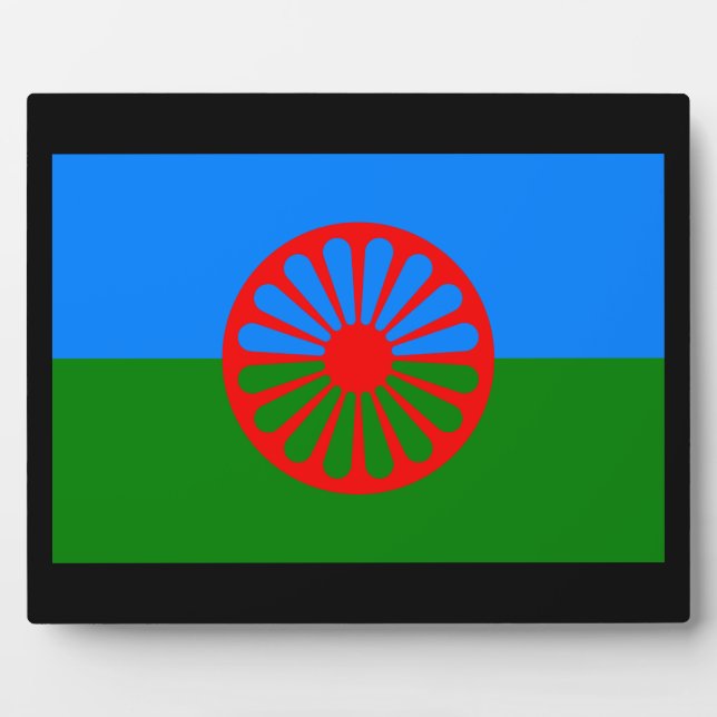 Plaque Photo Drapeau tzigane romani officiel (Devant)