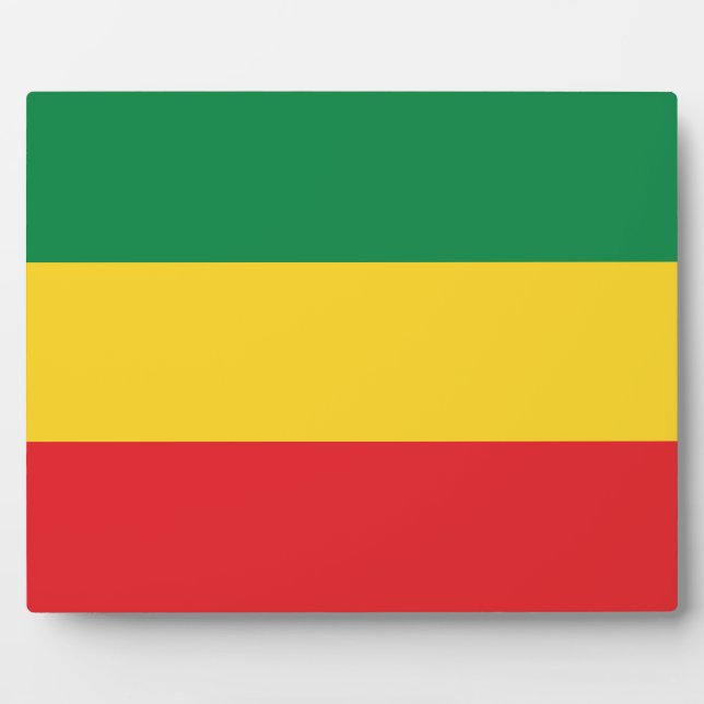 Plaque Photo Drapeau vert, or (jaune) et rouge (Devant)
