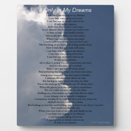 Plaque Photo Dreams Loem Poem Fluffy White Clouds EASEL