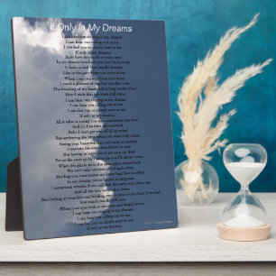 Plaque Photo Dreams Loem Poem Fluffy White Clouds EASEL