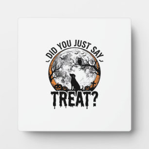 Plaque Photo Drôle de friandise pour chien Halloween Design vec
