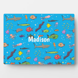 Plaque Photo Drôle des créatures marines dessin motif