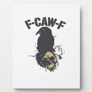 Plaque Photo Drôle F-Caw-F Corbeau Humour Vintage Créatif Essen