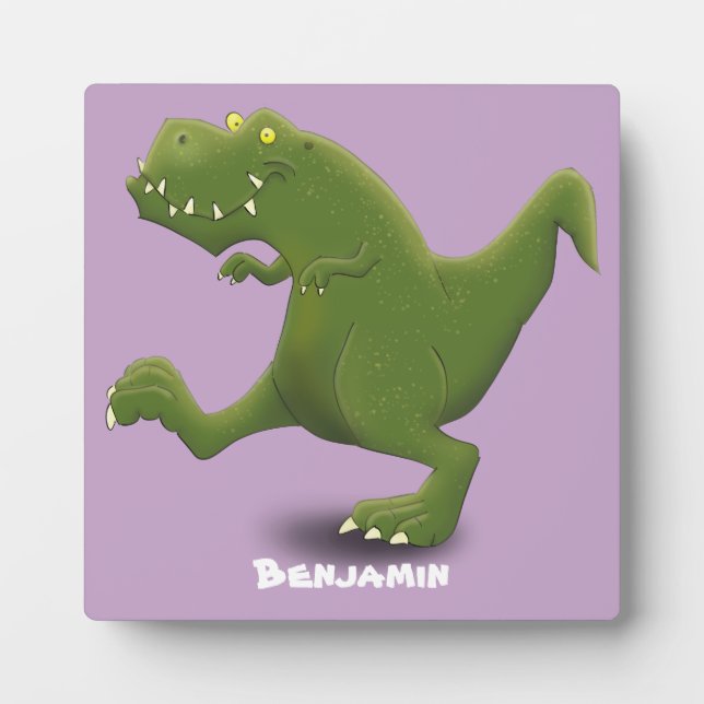 Plaque Photo Drôle T rex dinosaure dessin animé humour (Devant)