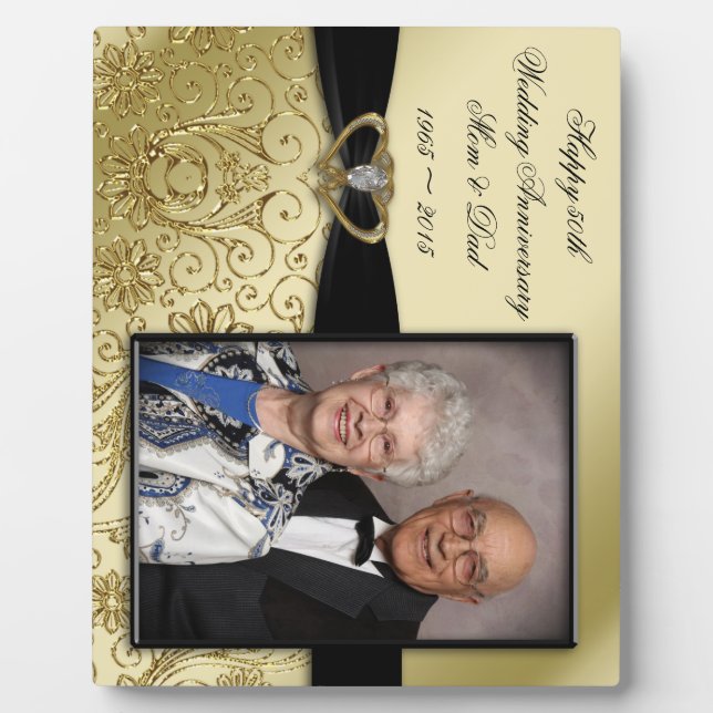 Plaque photo du 50e anniversaire du Mariage (Devant)