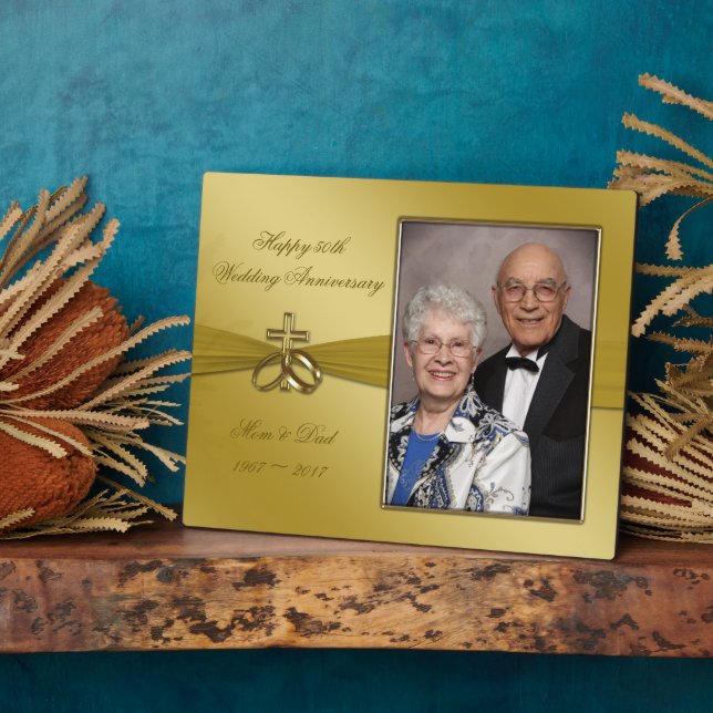Plaque photo du 50e anniversaire du Mariage religi (Côté)