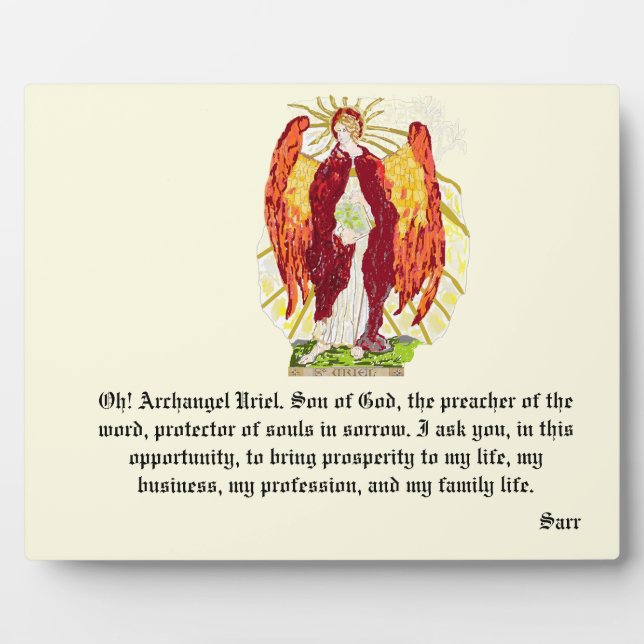 Plaque Photo Easel Avec Toile : Archangel Uriel (Devant)