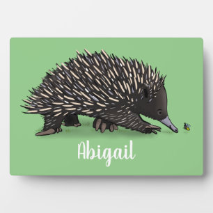 Plaque Photo Echidna mignonne avec dessin animé d'abeille