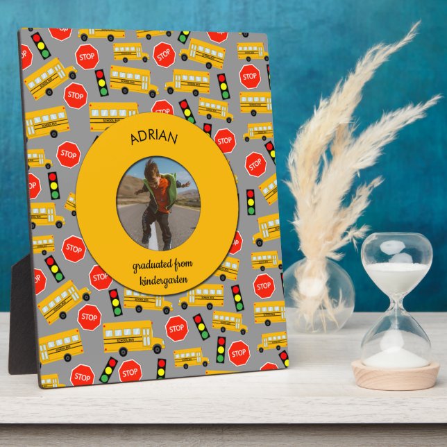 Plaque Photo École Jaune Bus jardin d'enfants (Côté)