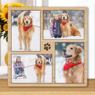 Plaque Photo Écran photo de chien de compagnie en bois personna