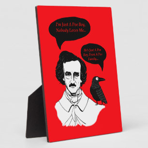 Plaque Photo Edgar Allan Poe Boy et Raven