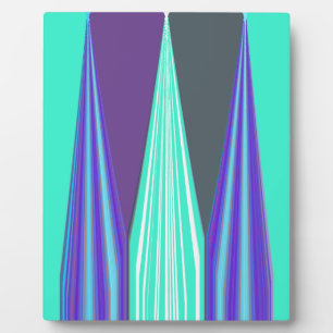 Plaque Photo Edgy Blue Purple Cyan Chevron Art Imprimer