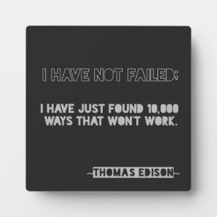 Plaque Photo Edison 10 000 façons de typographie de citation d'