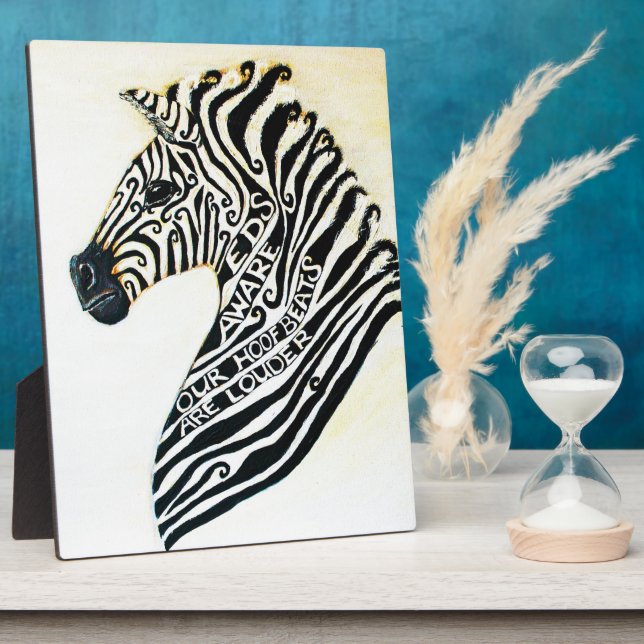 Plaque Photo EDS Art Zebra Avec Easel (Côté)