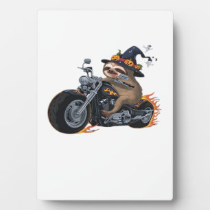 Plaque Photo Éffrayant Sloth Motorcycle Ride Halloween Biker Fu
