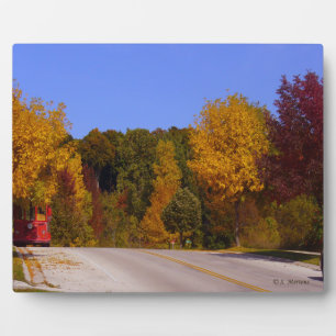 Plaque Photo Egg Harbour, WI automne saison avec chariot