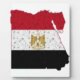 Plaque Photo Egypte Drapeau Carte Crackle