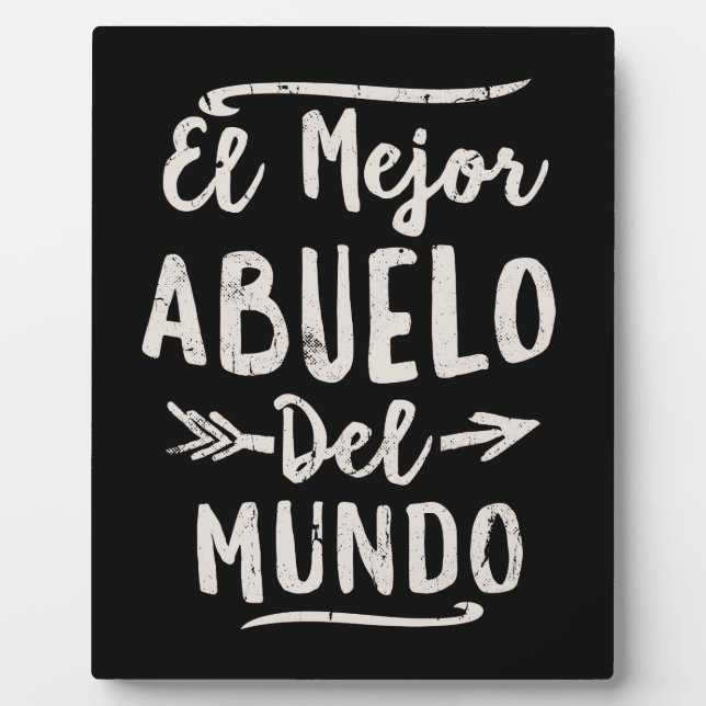 Plaque Photo El Mejor Abuelo Del Mundo Grandpa Fête des pères (Devant)