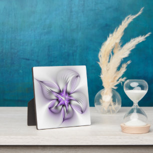 Plaque Photo Élégance florale Art fractal violet abstrait moder