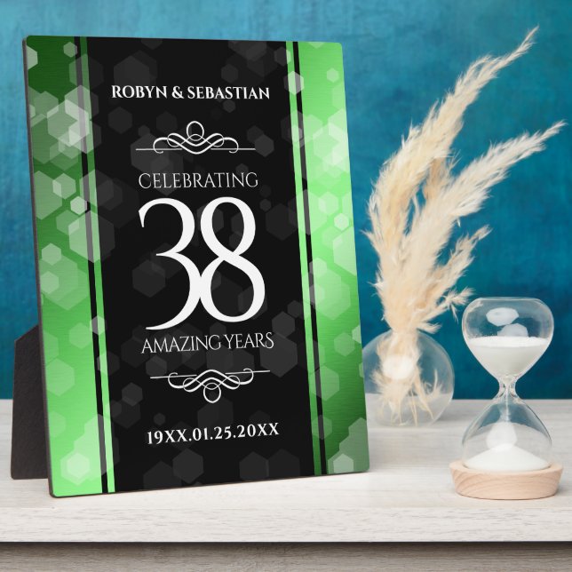 Plaque Photo Élégant 38e anniversaire du Mariage Emeraude (Côté)