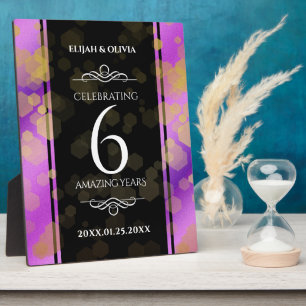 Plaque Photo Elegant 6th Amethyst Wedding Anniversary