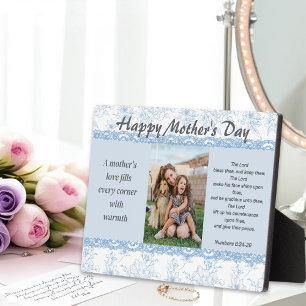 Plaque Photo Elégant Blue Mothers Day Bible Verse Photo