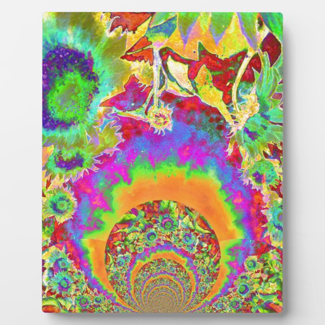 Plaque Photo Élégant chou bohème rétro tournesol (Devant)