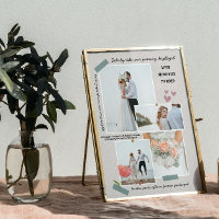 élégant collage photo de mariage de jeunes mariés 