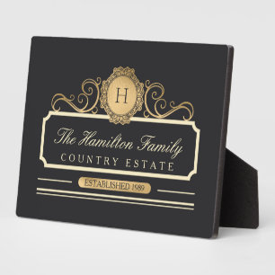 Plaque Photo Elégant Famille Accueil Or