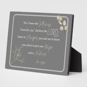 Plaque Photo Élégant Inspirant Bible Verse Jérémie 29:11