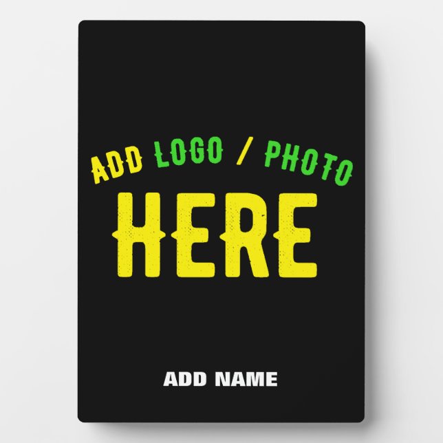 PLAQUE PHOTO ÉLÉGANT MODERNE PERSONNALISABLE NOIR MARQUE VERIFI (Devant)