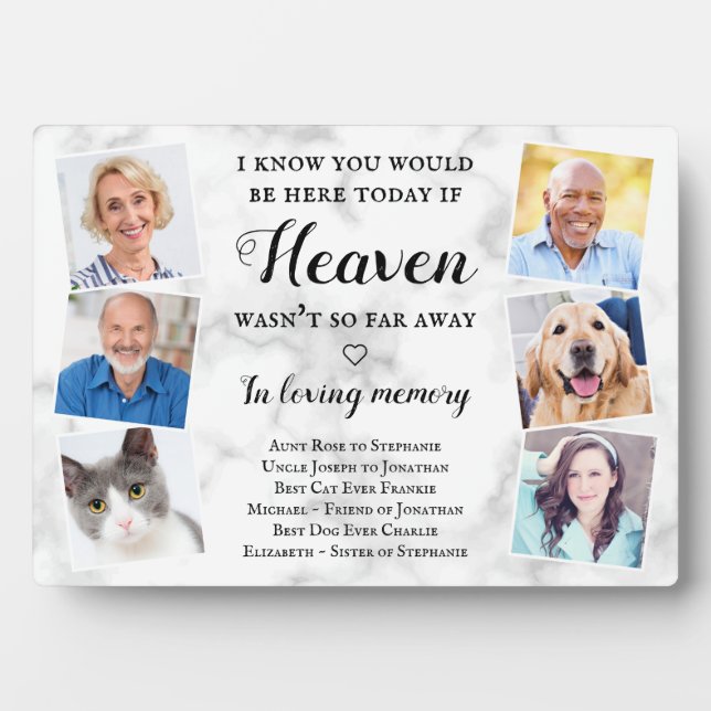 Plaque Photo Elégant Personnaliser Photo Heaven Mariage Memoria (Devant)