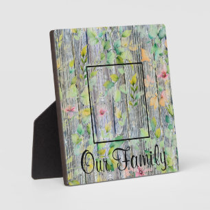 Plaque Photo Elégant vert fleurs sauvages d'aquarelle