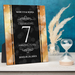 Plaque Photo Élégante 7ème anniversaire du Mariage de cuivre