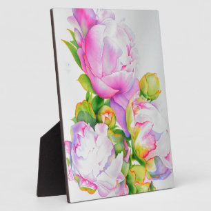 Plaque Photo Elégante peinture d'aquarelle blanche rose