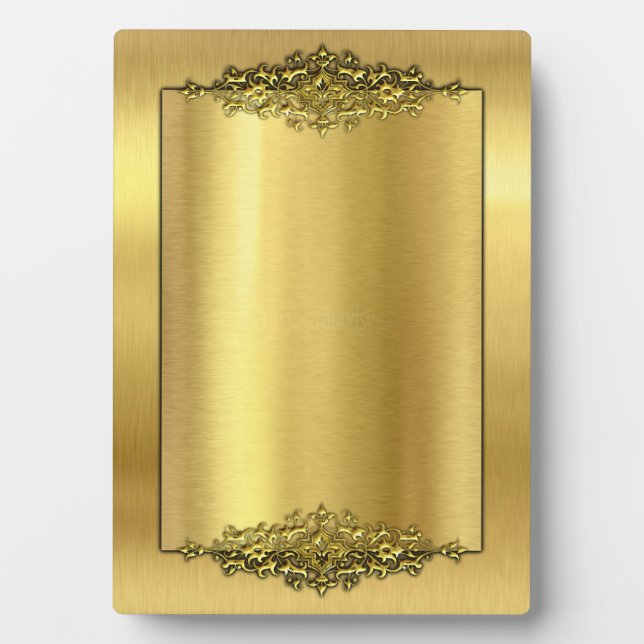 Plaque Photo Elégante Serre de Mariage, Or (Devant)