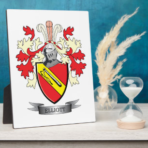 Plaque Photo Elliott Family Crest Coat of Arms