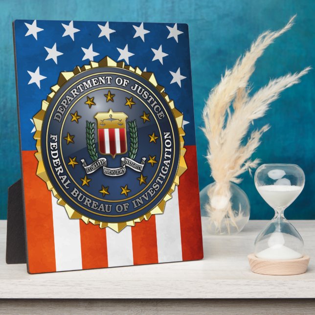 Plaque Photo Emblème du FBI (Côté)