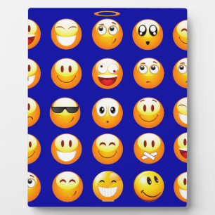 Plaque Photo emojis bleu foncé
