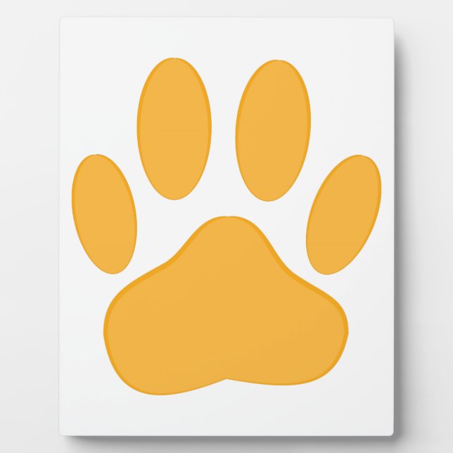 Plaque Photo Empreinte de chien orange (Devant)