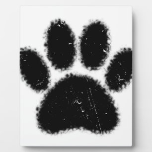 Plaque Photo Empreinte de patte De Chien Rough Et Distressed