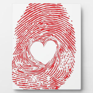 Plaque Photo empreinte rouge avec coeur