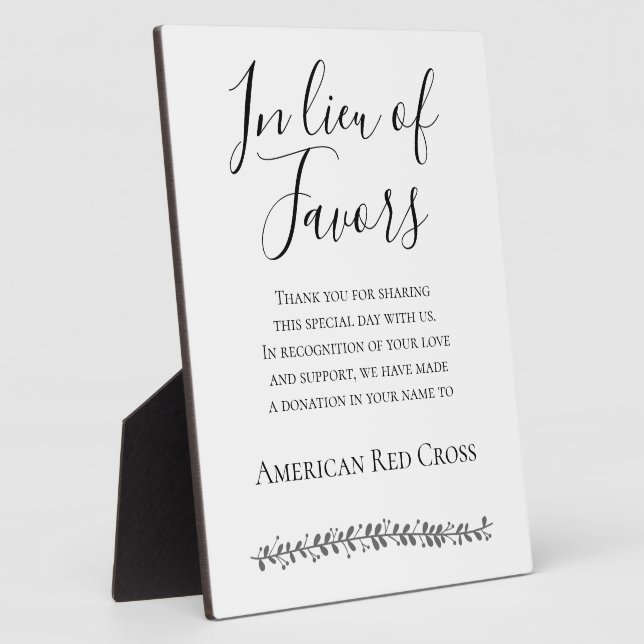 Plaque Photo En remplacement de faveurs Dons à un Mariage de bi (Côté)