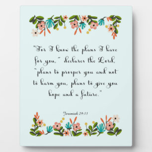 Plaque Photo Encouraging Bible Verses Art - Jérémie 29:11