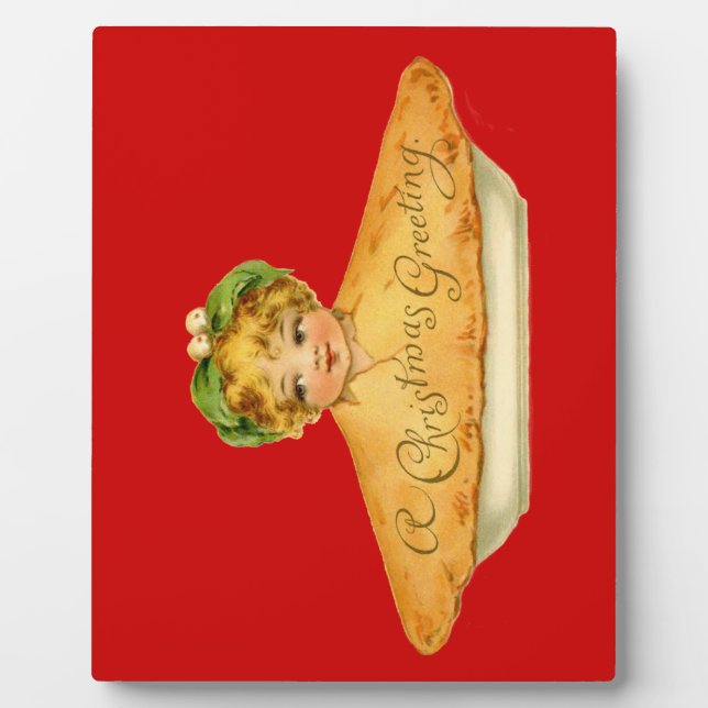 Plaque Photo Enfant vintage et tarte (Devant)